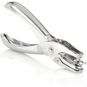 1 Hole Punch 5 Sheet Capacity Hole Puncher Single Hole Paper Punch Chrome (74005